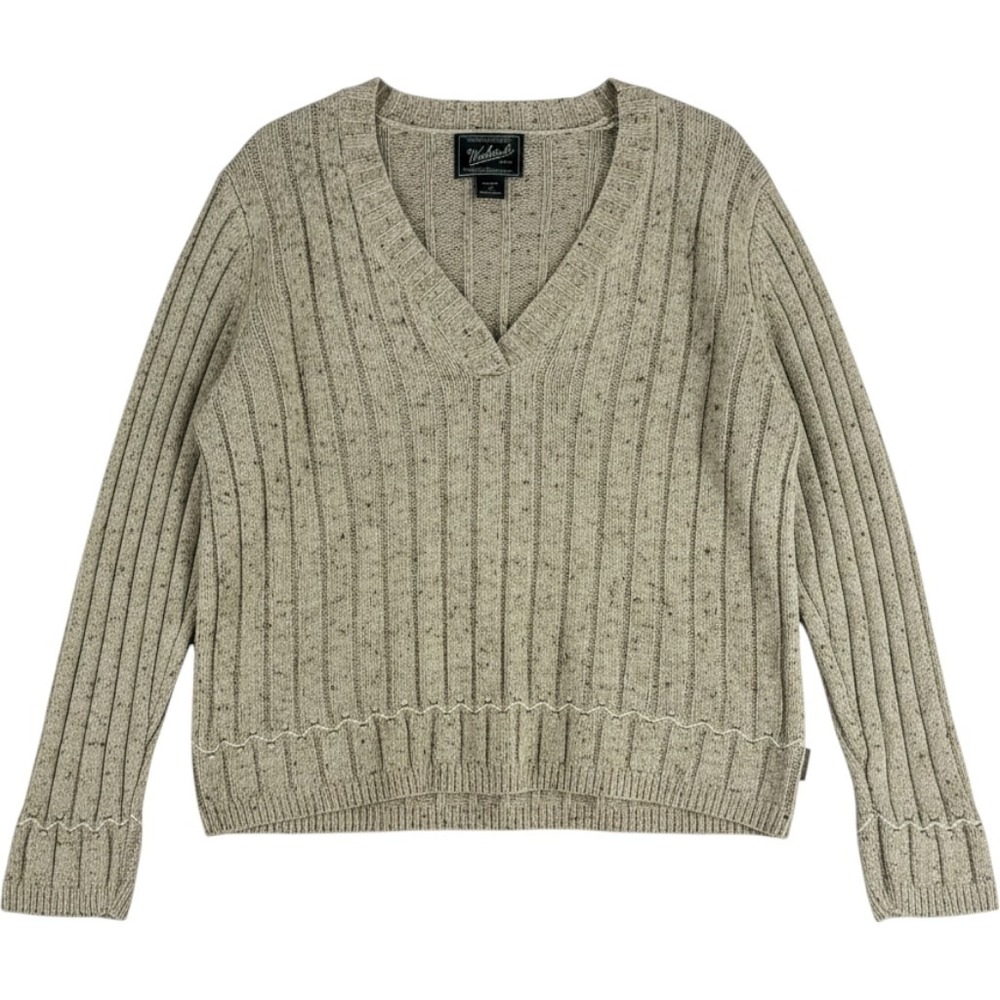 Woolrich Y2K Era Womens Ribbed‎ Knit Sweater Minimalist Cabincore Wool Blend M